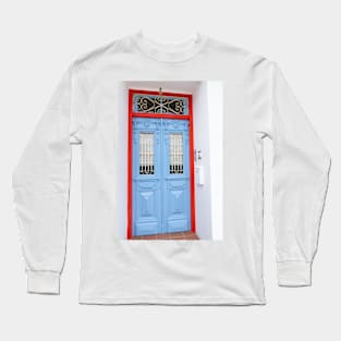 building entrance with blue door Long Sleeve T-Shirt